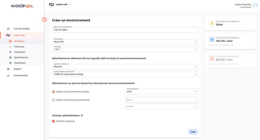 Créer un environnement
