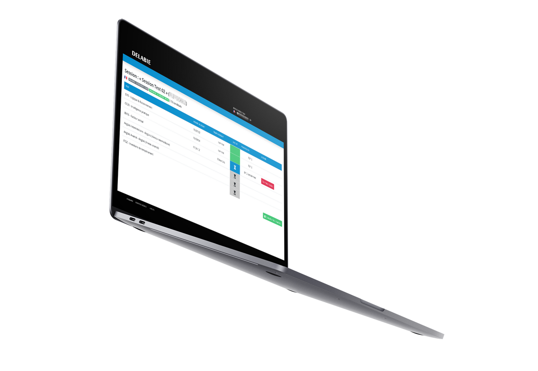 Mockup tests de recrutement Delabie